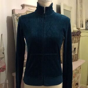 ASO NWT Y2K✨ Juicy Couture Vintage Velour Original🇺🇸 J-Zip Jacket Hitch Teal M